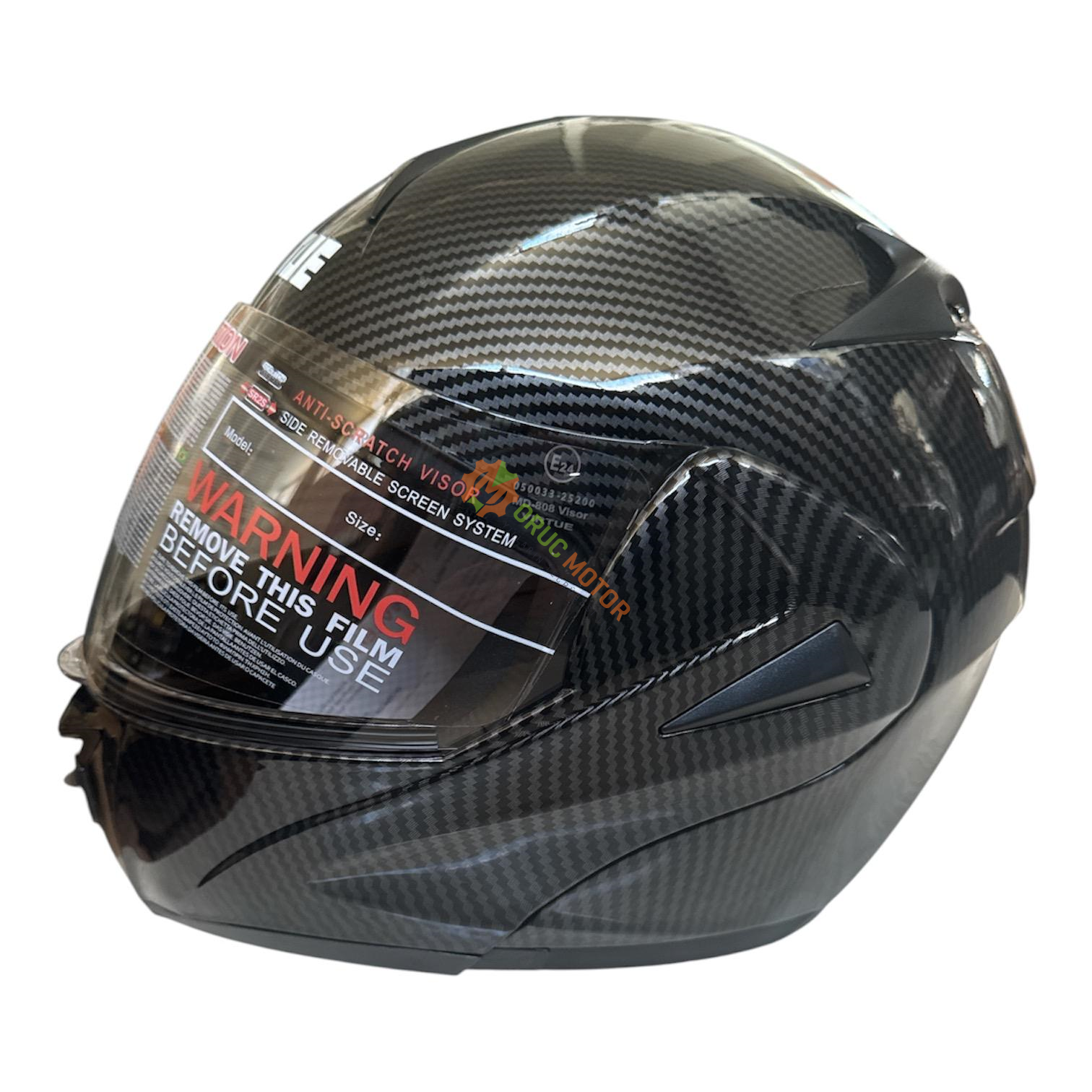 VRT - ÇENE AÇILIR VİZÖRLÜ KASK [MD-808] [KARBON] [XL]