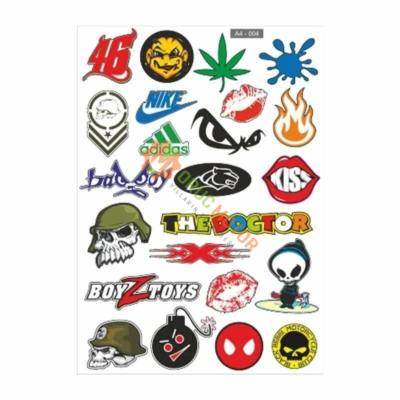 A4 STİCKER 004 TEK PAKET ÇOKLU STİCKER