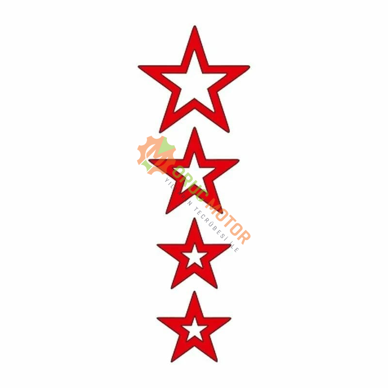 CG KIRMIZI YILDIZLI ÇAMURLUK ÜST STİCKER