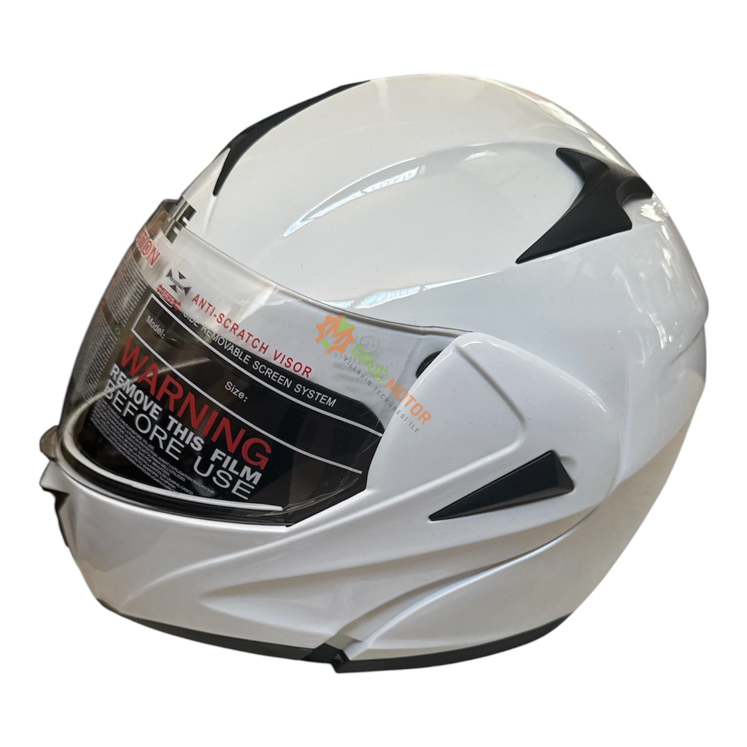 VRT - ÇENE AÇILIR VİZÖRLÜ KASK [MD-808] [BEYAZ] [XL]