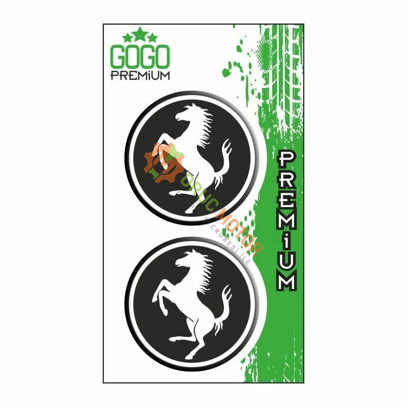 FERRARİ LOGO SİYAH İKİLİ DAMLA STİCKER