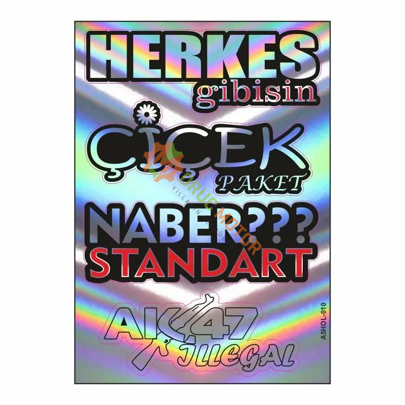 A5 HOLOGRAM STİCKER 080 TEK PAKET ÇOKLU STİCKER