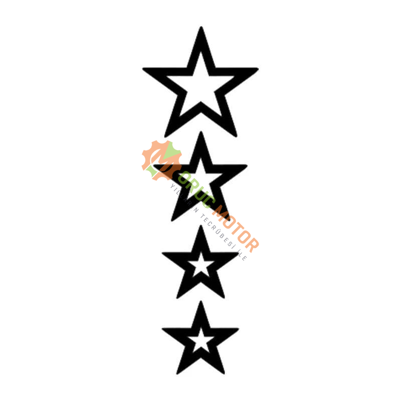 CG SİYAH YILDIZLI ÇAMURLUK ÜST STİCKER