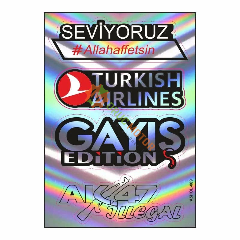A5 HOLOGRAM STİCKER 079 TEK PAKET ÇOKLU STİCKER